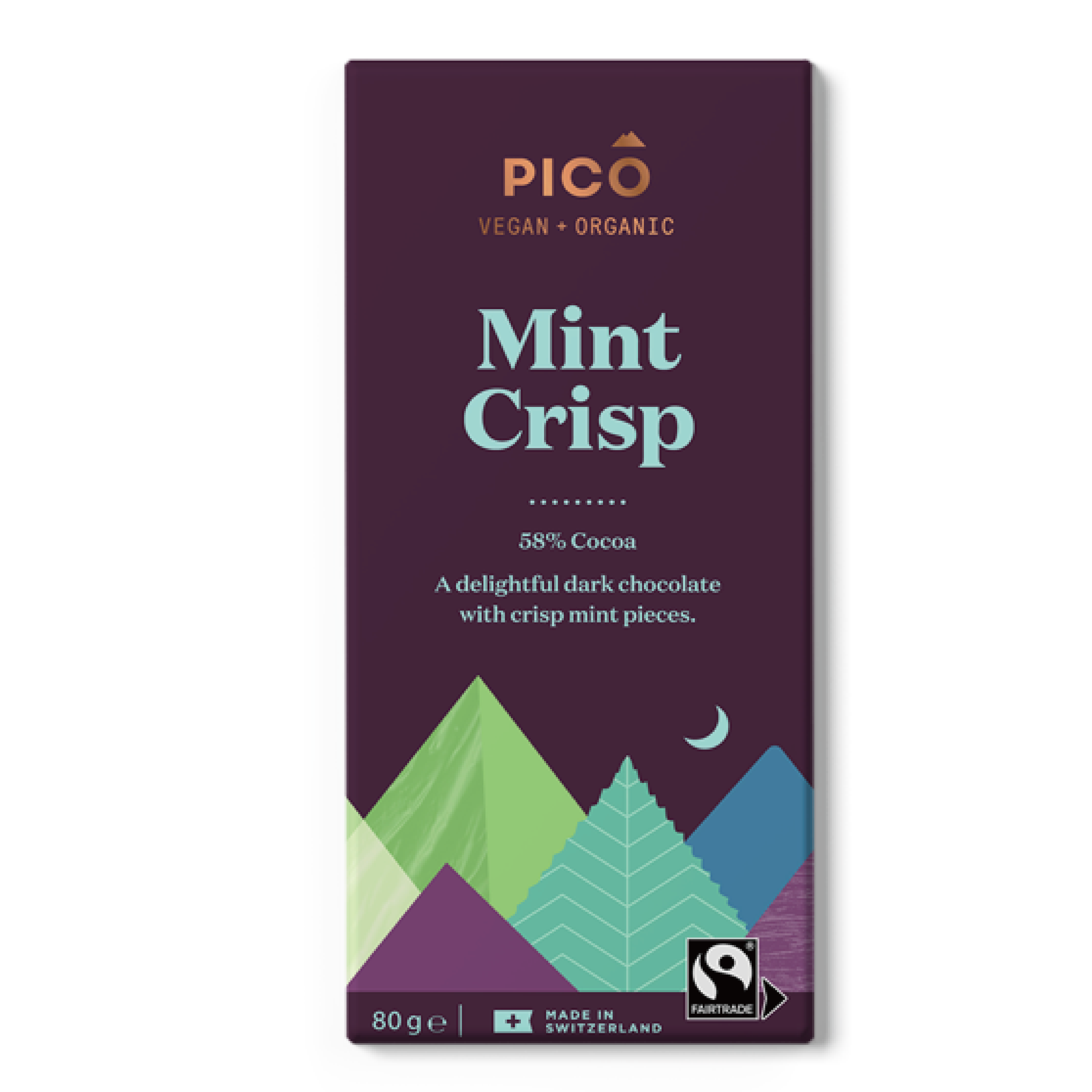 Organic Vegan Chocolate - Mint Crisp 80g