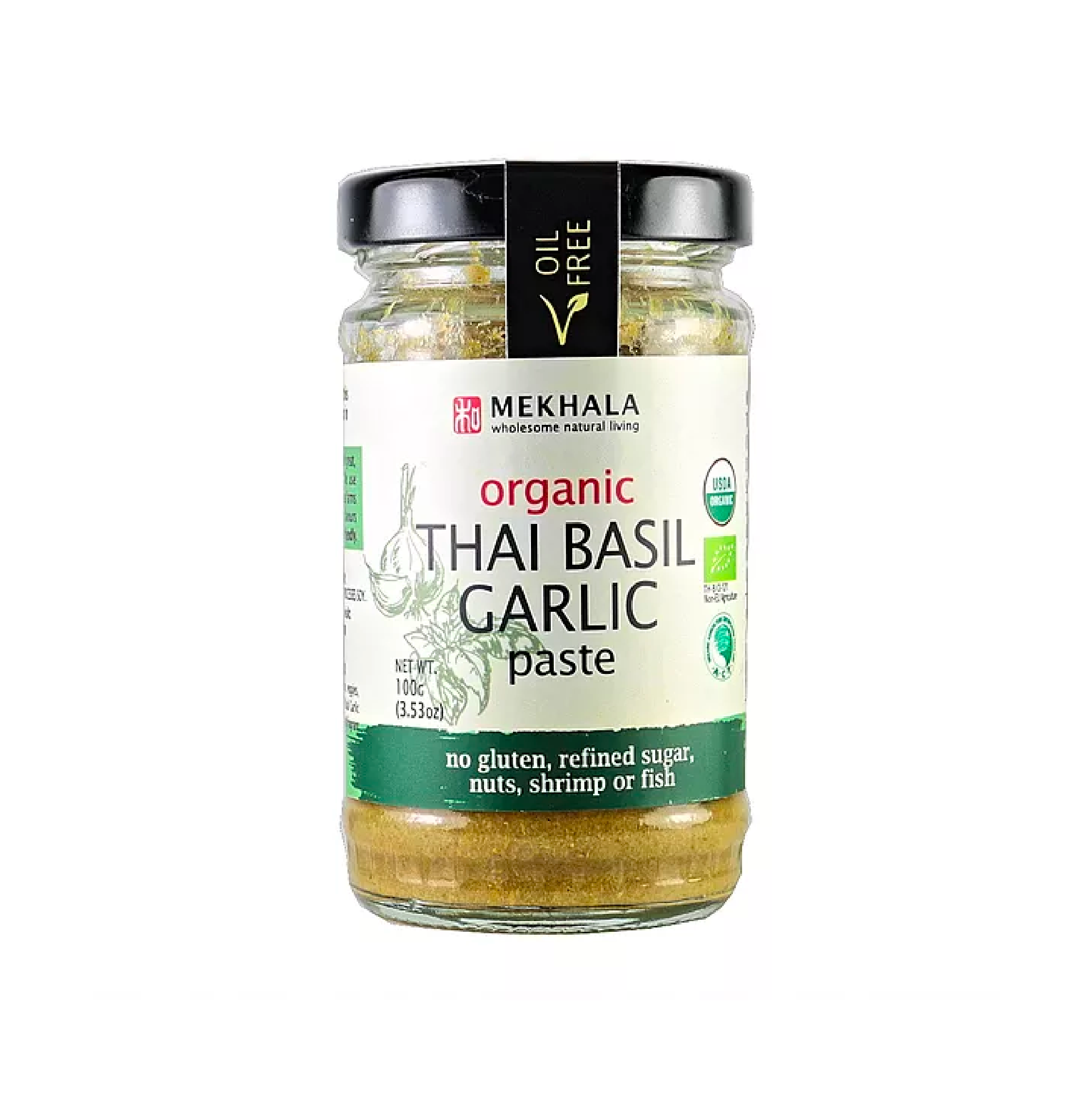 Organic Vegan Thai Basil Garlic Paste 100g