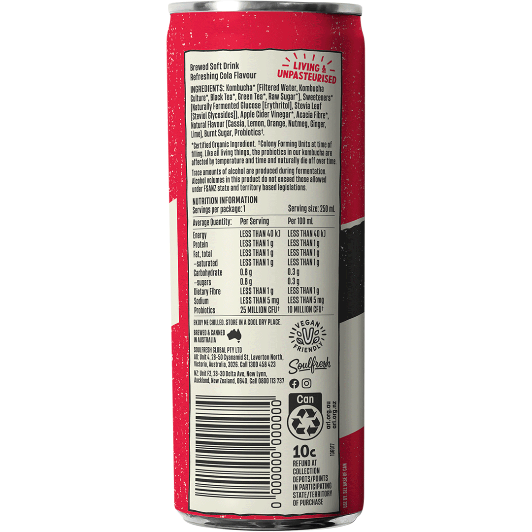 Kombucha Soda Cans - Cola 250ml