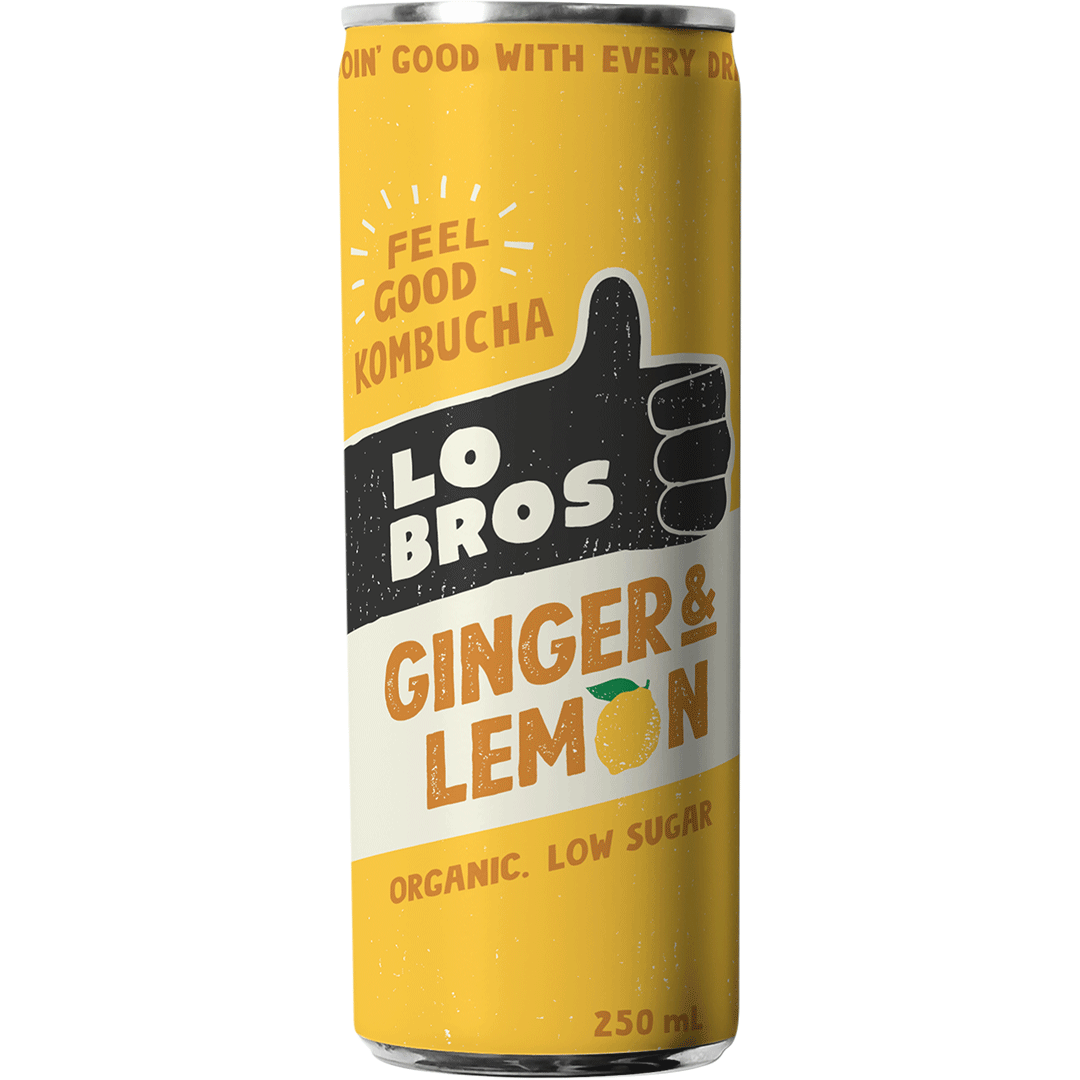 Kombucha Cans - Ginger & Lemon 250ml