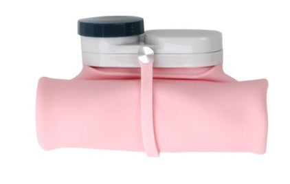 Foldable Silicone Water Bottle 600ml - Pink