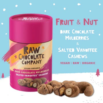 Chocolate Mulberries and Vanoffee Cashews Gift Tub 180g