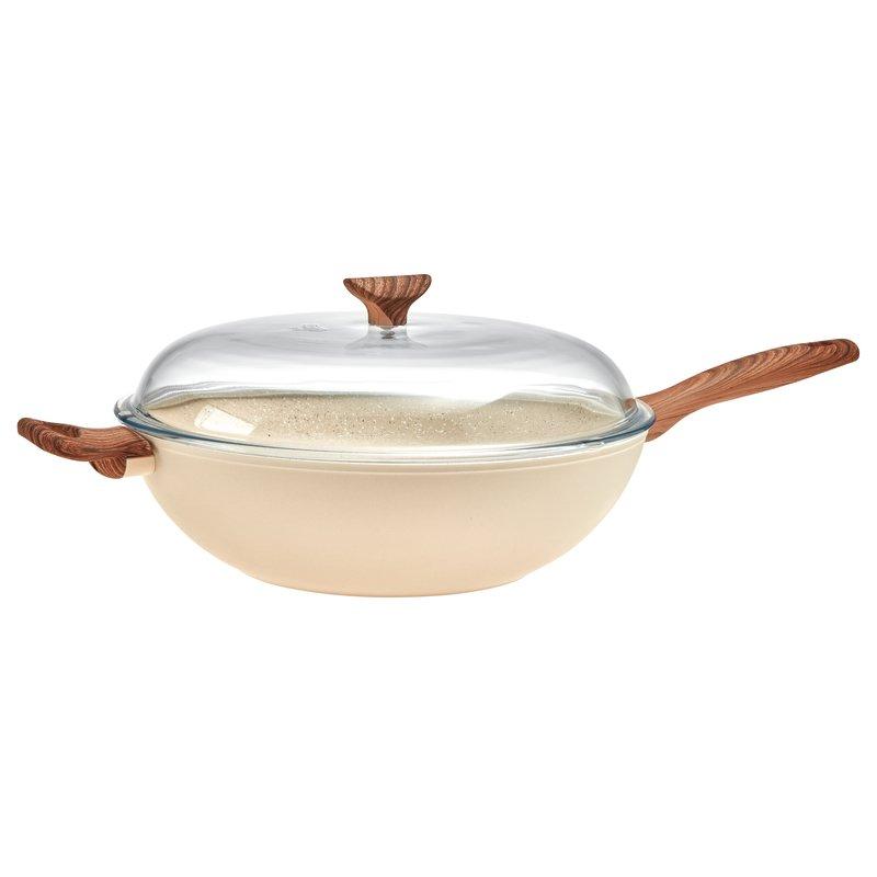 Non-stick wok with lid | 32 cm | pink