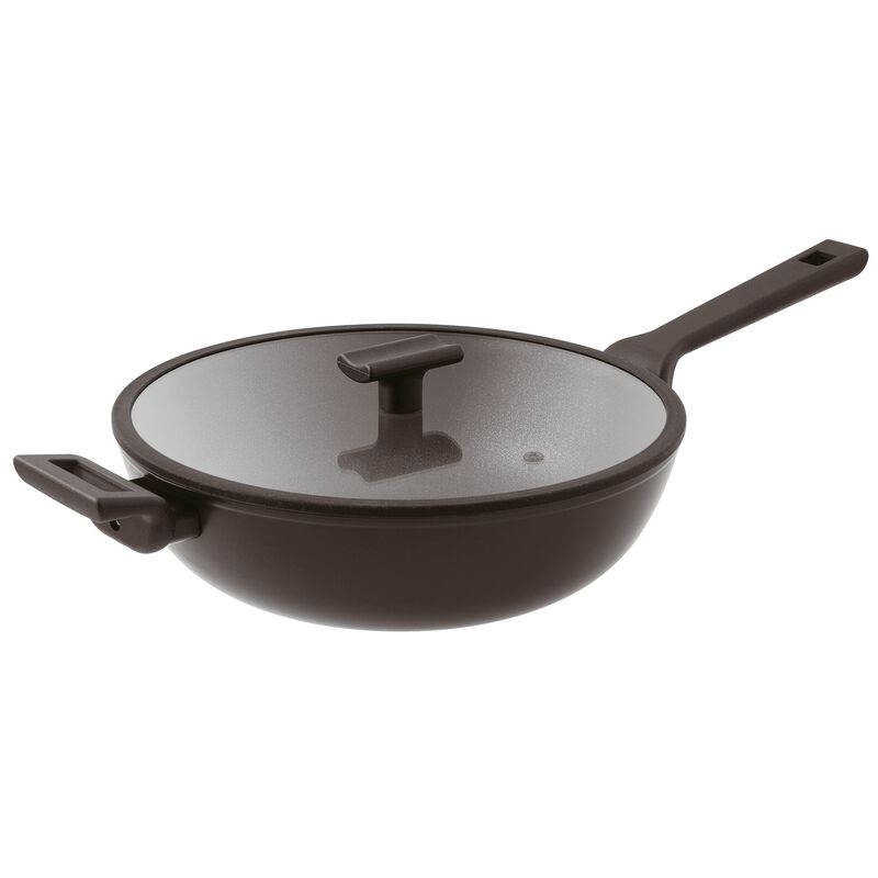 Wok 1 Handle Cm 30 W/Lid Titan Pro Double Induction Aluminum