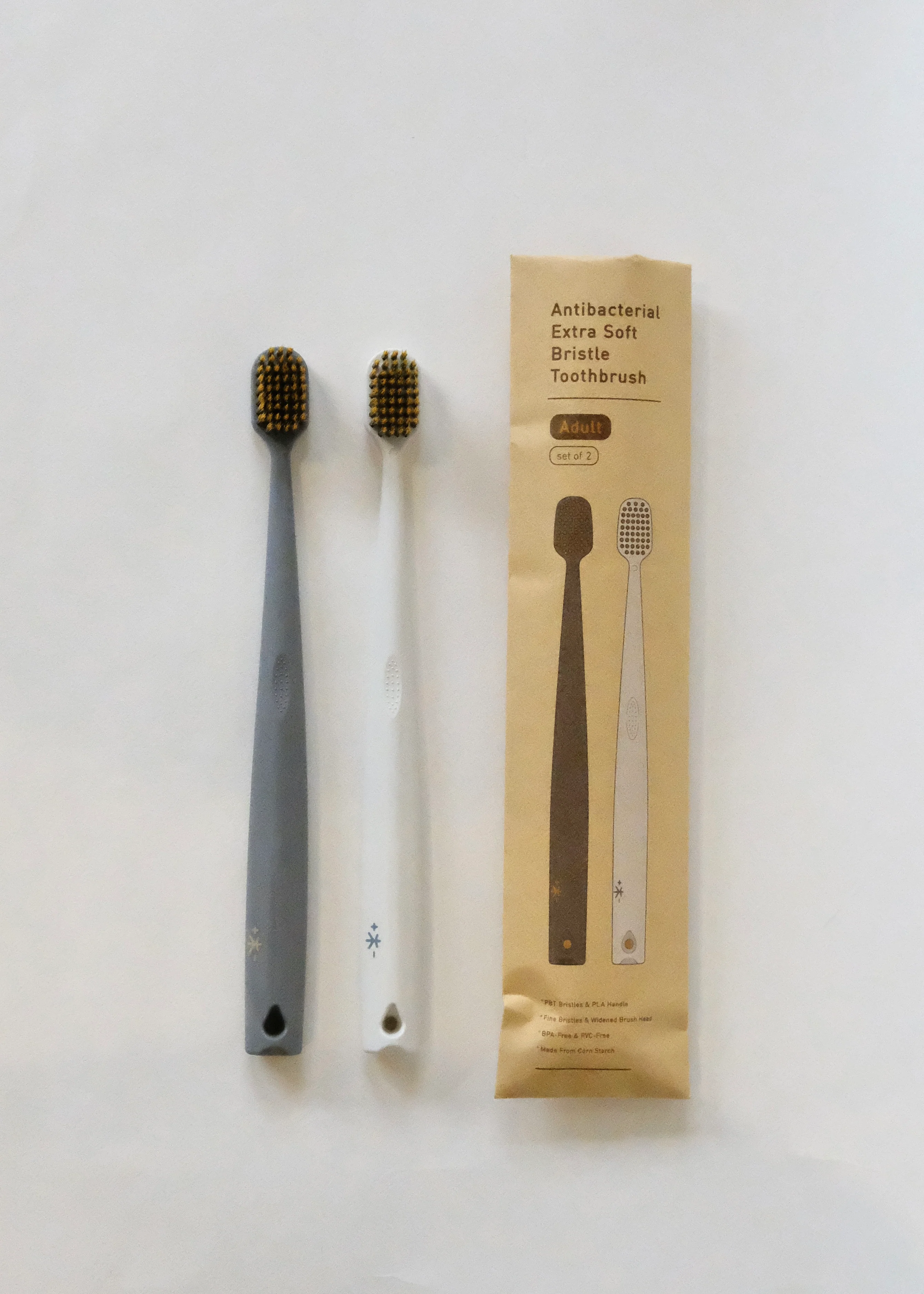 Antibacterial Extra Soft Bristle Toothbrush - Adult (Set for 2)