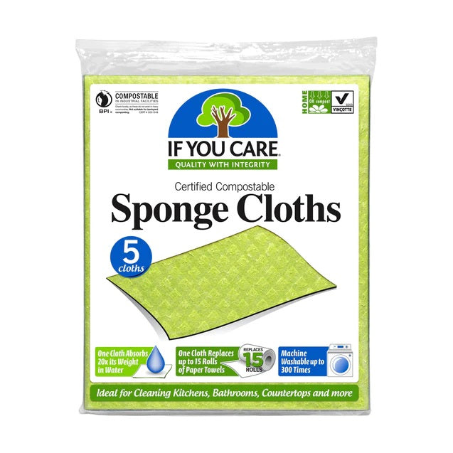 100% Natural Reusable Sponge Cloths 5pcs