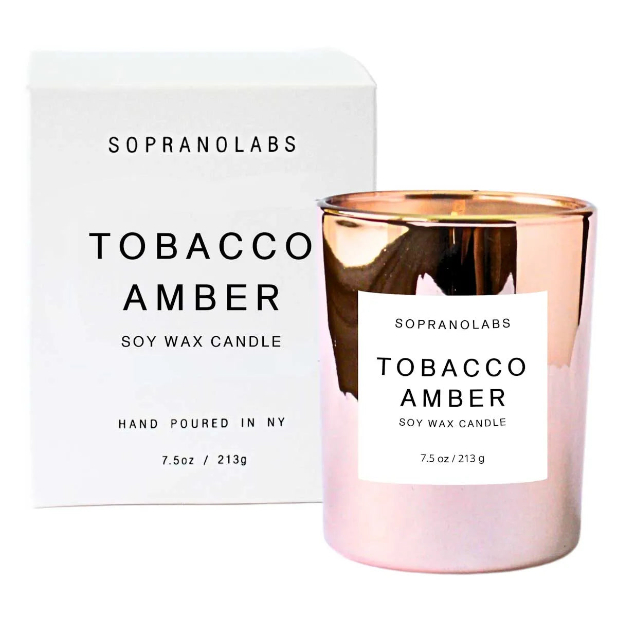 Tobacco Amber Soy Wax Candle 7.5 oz