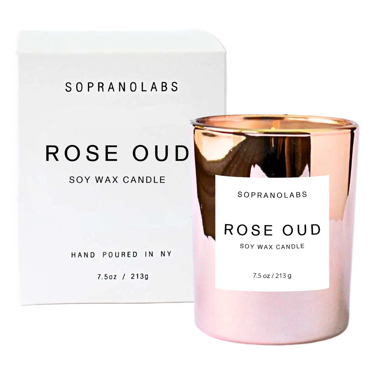 Rose Oud Soy Wax Candle 7.5 oz