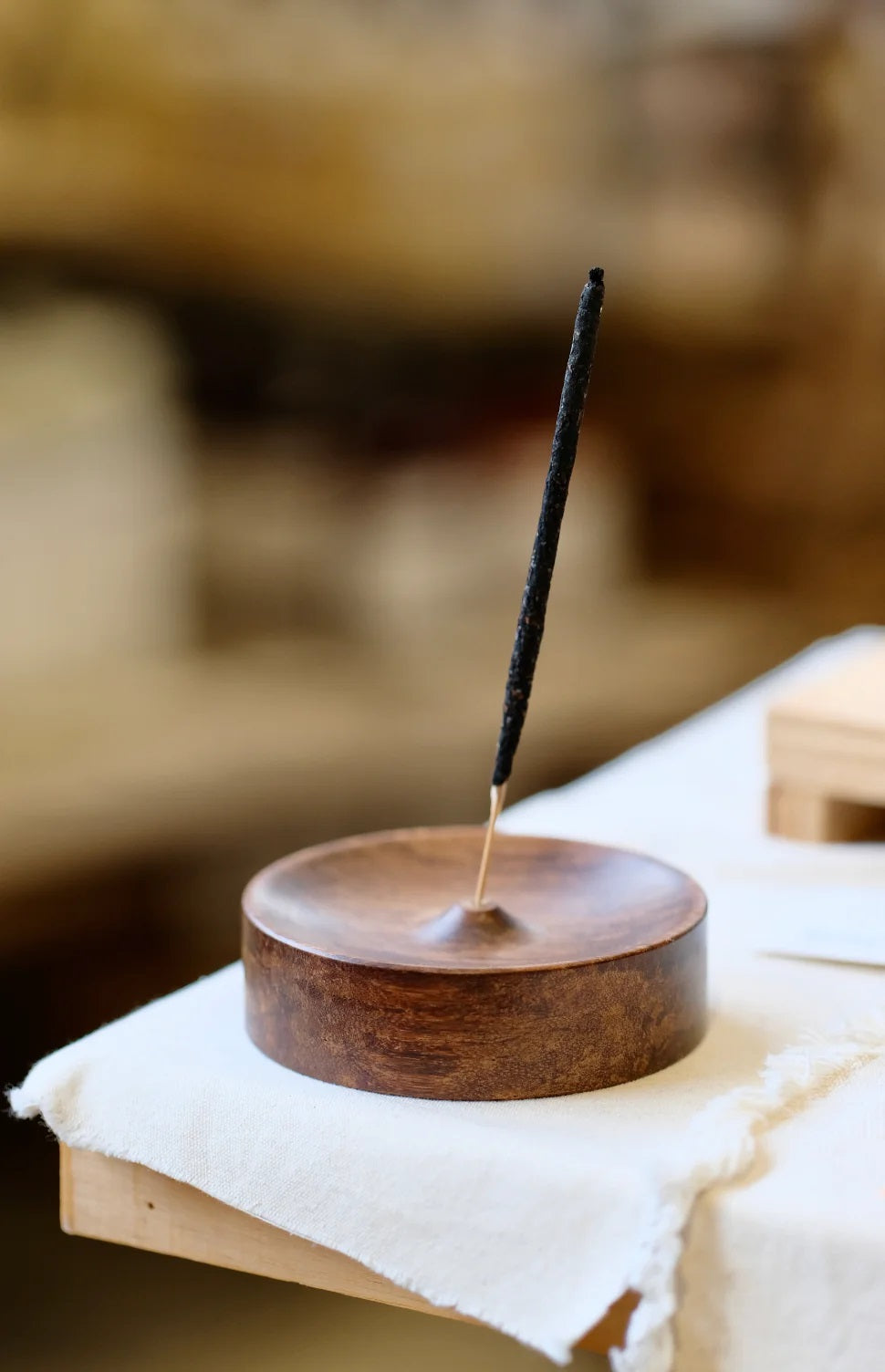 Wooden Incense Holder - Round