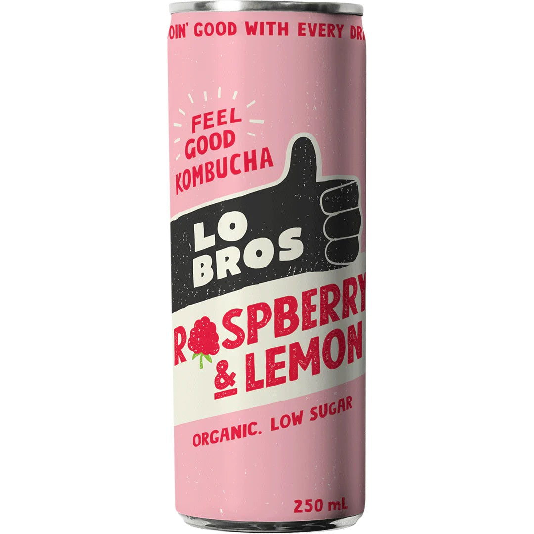 Kombucha Cans - Raspberry & Lemon 250ml