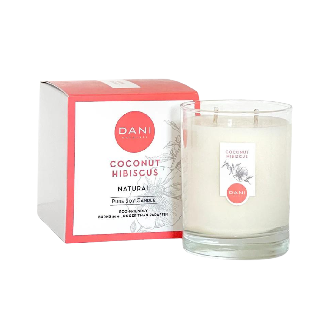 Coconut Hibiscus Glass Candle