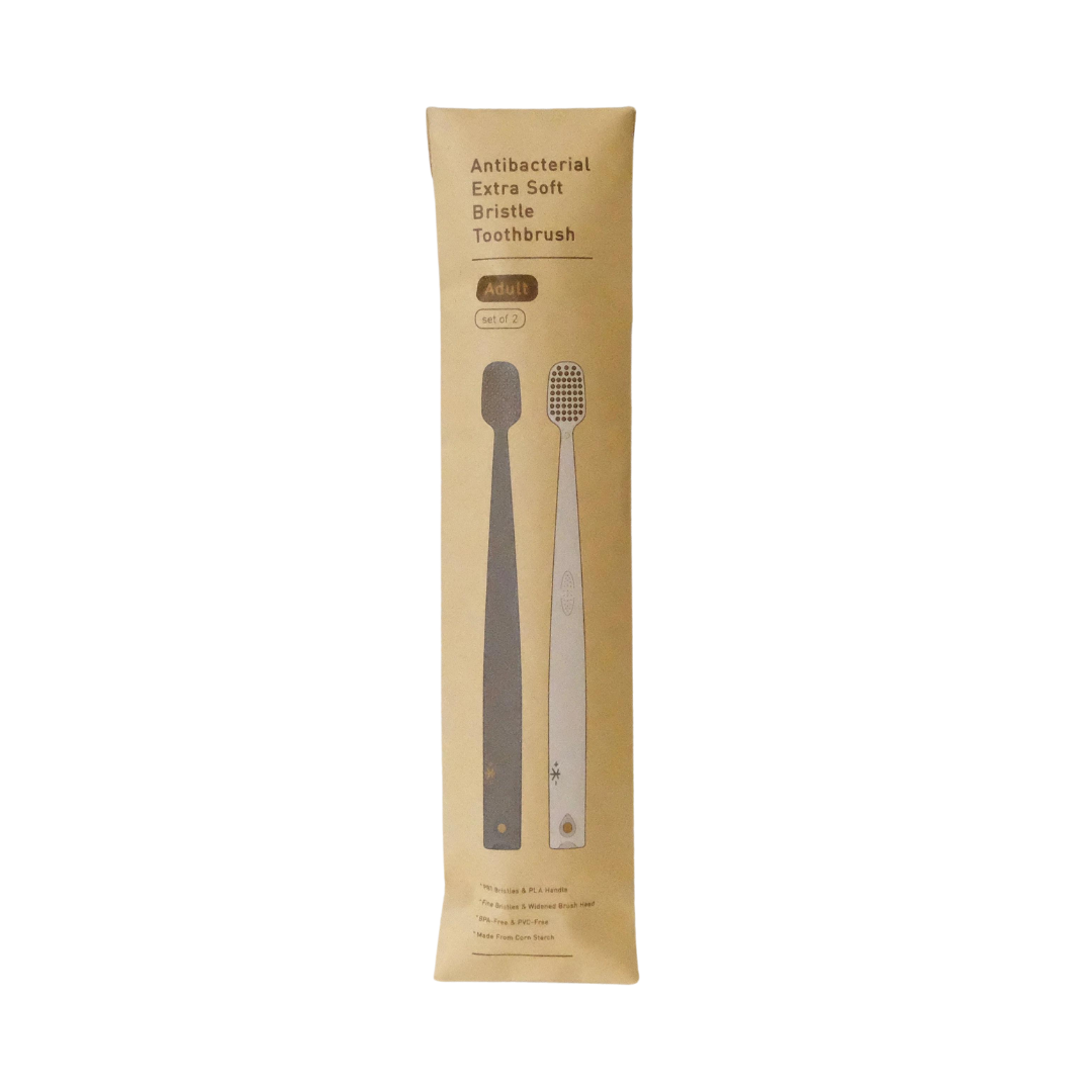 Antibacterial Extra Soft Bristle Toothbrush - Adult (Set for 2)