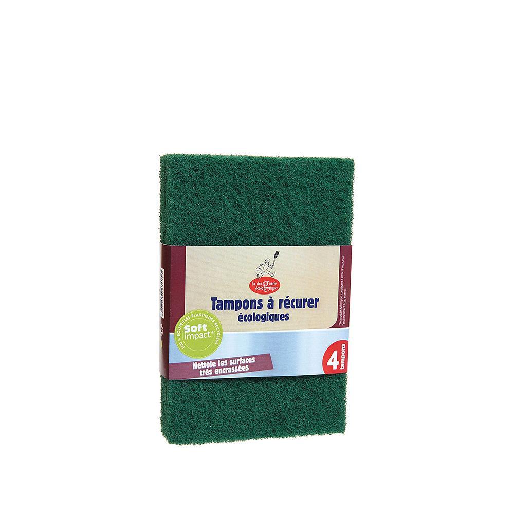 Scrubbing Pads 4PCS (PET recycled plastic Bottles and crushed wallnut)