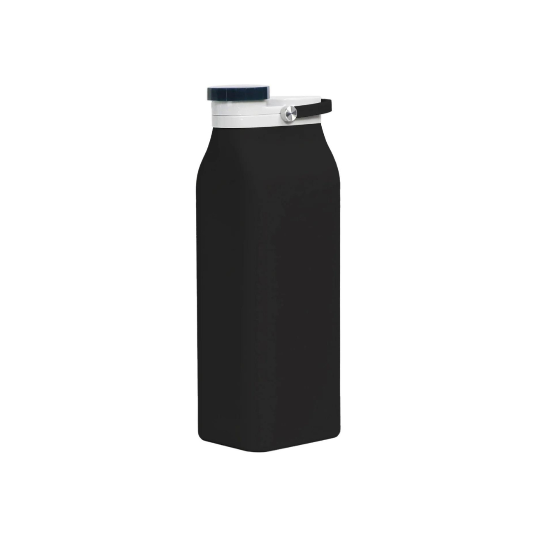 Foldable Silicone Water Bottle 600Ml - Black