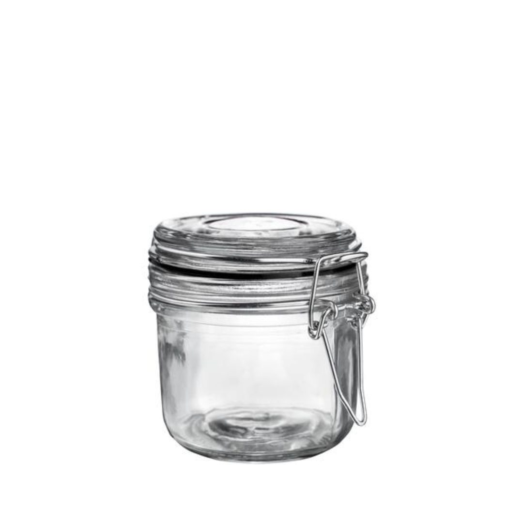 Glass Container Stainless Steel Clip 200ml