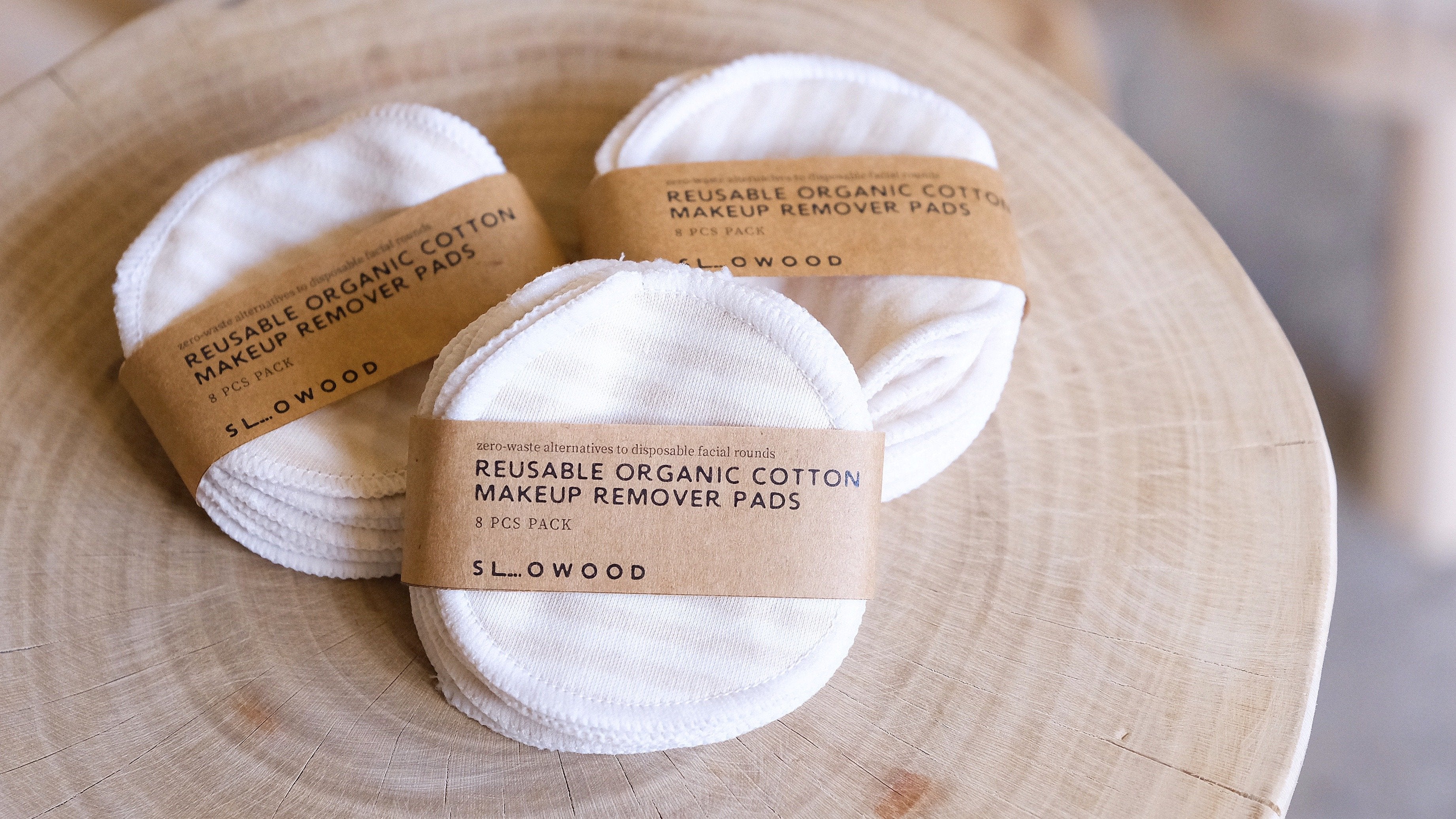 Reusable Organic Colored Cotton Make Up Remover Pads (8Pcs)