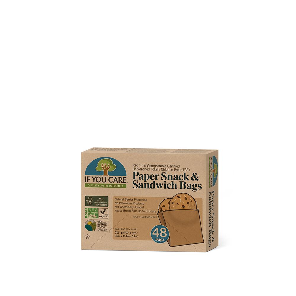 Paper Snack & Sandwich Bags - FSC & Compostable Certified Unbleached